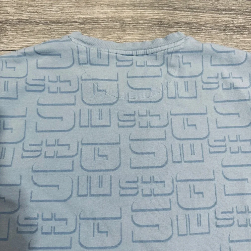 Guess Mens Active Nimbus T-Shirt XL Light Blue Logo Print Crew Neck Short Sleeve - Picture 11 of 12